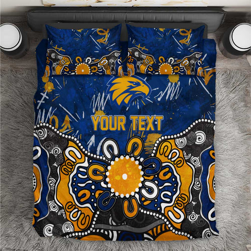 Personalized West Coast Eagles Bedding Set Aboriginal Dot Painting Graffiti Style