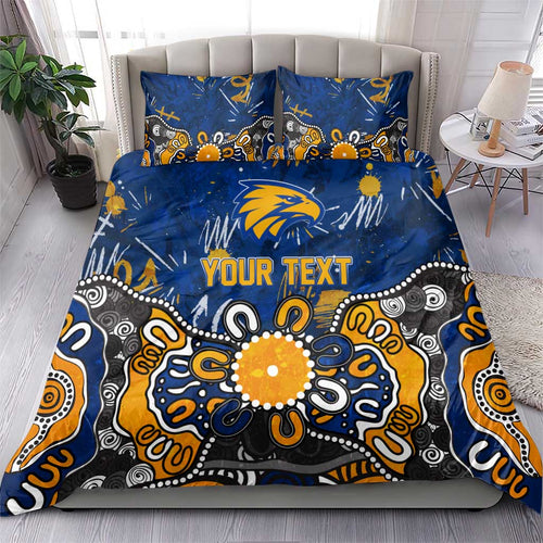 Personalized West Coast Eagles Bedding Set Aboriginal Dot Painting Graffiti Style