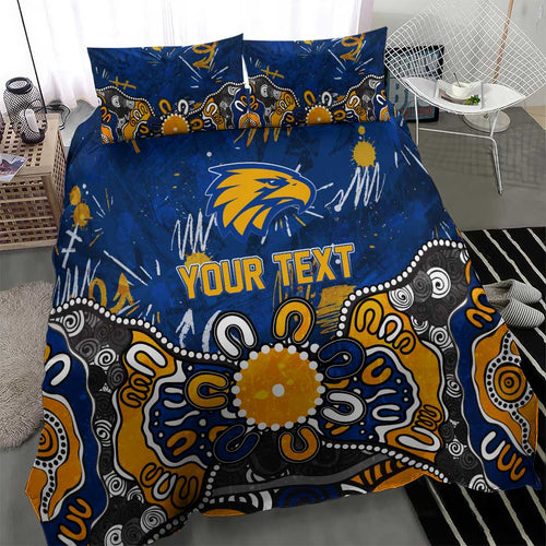 Personalized West Coast Eagles Bedding Set Aboriginal Dot Painting Graffiti Style