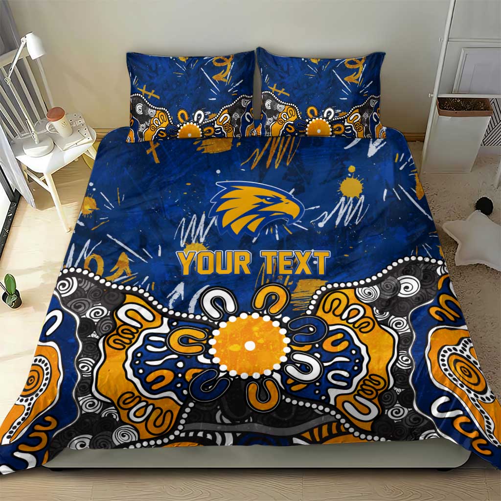 Personalized West Coast Eagles Bedding Set Aboriginal Dot Painting Graffiti Style
