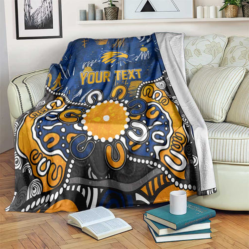 Personalized West Coast Eagles Blanket Aboriginal Dot Painting Graffiti Style
