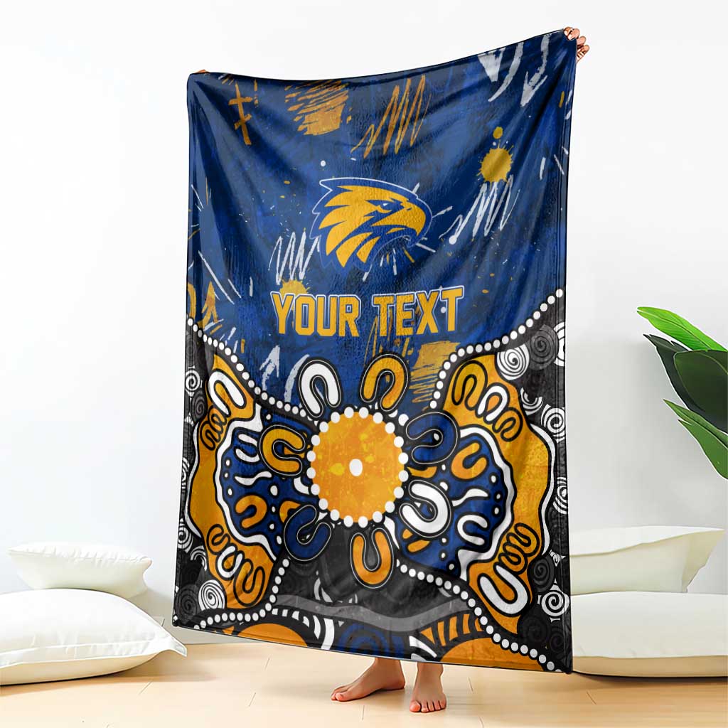 Personalized West Coast Eagles Blanket Aboriginal Dot Painting Graffiti Style
