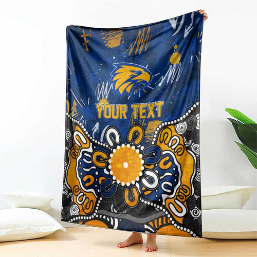 Personalized West Coast Eagles Blanket Aboriginal Dot Painting Graffiti Style