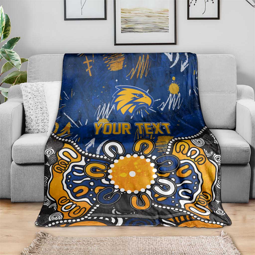 Personalized West Coast Eagles Blanket Aboriginal Dot Painting Graffiti Style