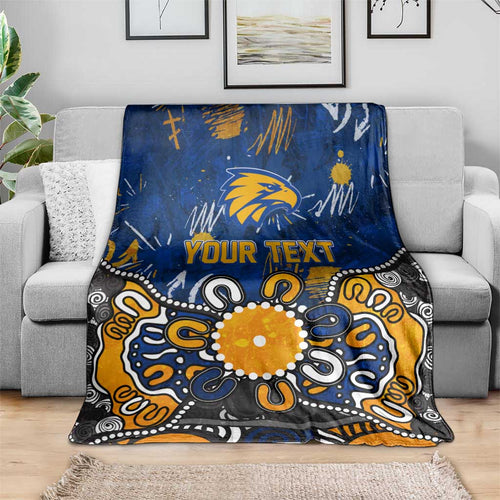 Personalized West Coast Eagles Blanket Aboriginal Dot Painting Graffiti Style