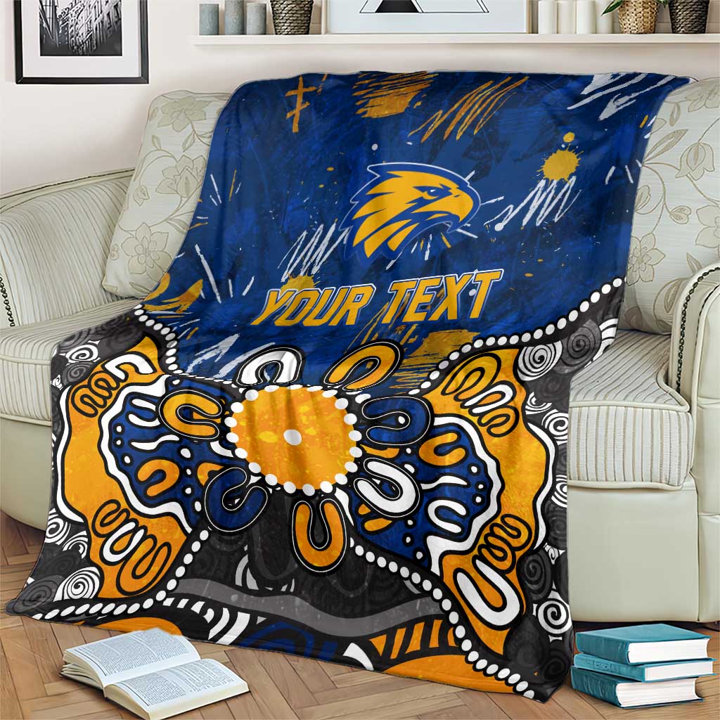 Personalized West Coast Eagles Blanket Aboriginal Dot Painting Graffiti Style