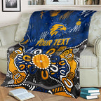 Personalized West Coast Eagles Blanket Aboriginal Dot Painting Graffiti Style