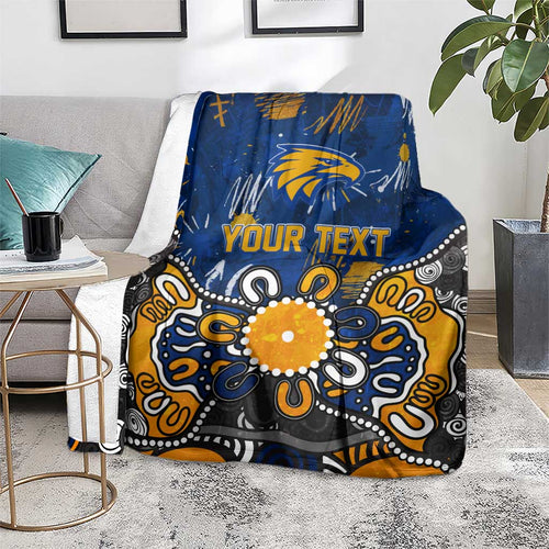 Personalized West Coast Eagles Blanket Aboriginal Dot Painting Graffiti Style