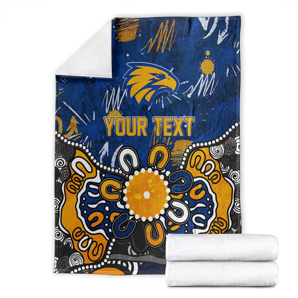 Personalized West Coast Eagles Blanket Aboriginal Dot Painting Graffiti Style