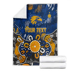 Personalized West Coast Eagles Blanket Aboriginal Dot Painting Graffiti Style