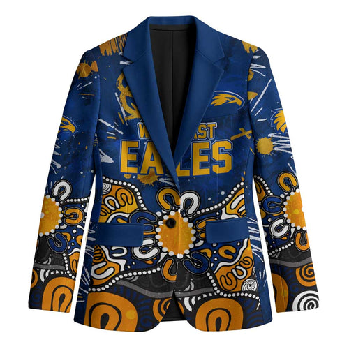 Personalized West Coast Eagles Blazer Aboriginal Dot Painting Graffiti Style