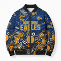 Personalized West Coast Eagles Bomber Puffer Jacket Aboriginal Dot Painting Graffiti Style