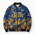 Personalized West Coast Eagles Bomber Puffer Jacket Aboriginal Dot Painting Graffiti Style