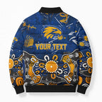 Personalized West Coast Eagles Bomber Puffer Jacket Aboriginal Dot Painting Graffiti Style