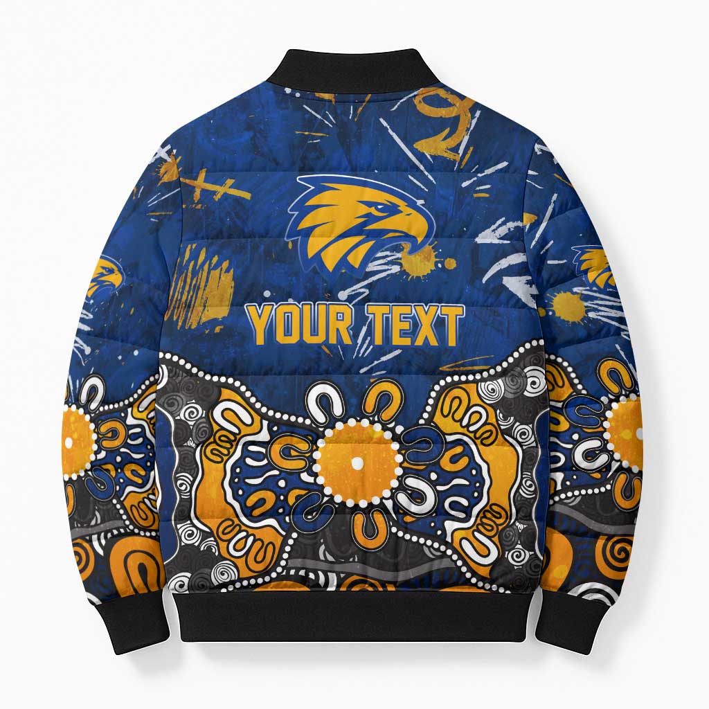 Personalized West Coast Eagles Bomber Puffer Jacket Aboriginal Dot Painting Graffiti Style