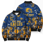 Personalized West Coast Eagles Bomber Puffer Jacket Aboriginal Dot Painting Graffiti Style