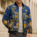 Personalized West Coast Eagles Bomber Puffer Jacket Aboriginal Dot Painting Graffiti Style