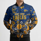 Personalized West Coast Eagles Bomber Puffer Jacket Aboriginal Dot Painting Graffiti Style