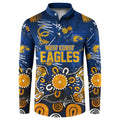 Personalized West Coast Eagles Button Sweatshirt Aboriginal Dot Painting Graffiti Style