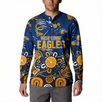 Personalized West Coast Eagles Button Sweatshirt Aboriginal Dot Painting Graffiti Style