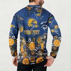 Personalized West Coast Eagles Button Sweatshirt Aboriginal Dot Painting Graffiti Style