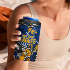 Personalized West Coast Eagles 4 in 1 Can Cooler Tumbler Aboriginal Dot Painting Graffiti Style