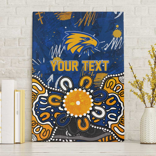 Personalized West Coast Eagles Canvas Wall Art Aboriginal Dot Painting Graffiti Style