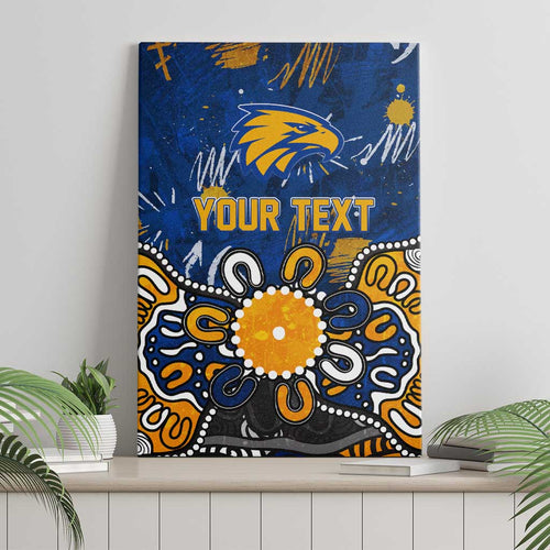 Personalized West Coast Eagles Canvas Wall Art Aboriginal Dot Painting Graffiti Style