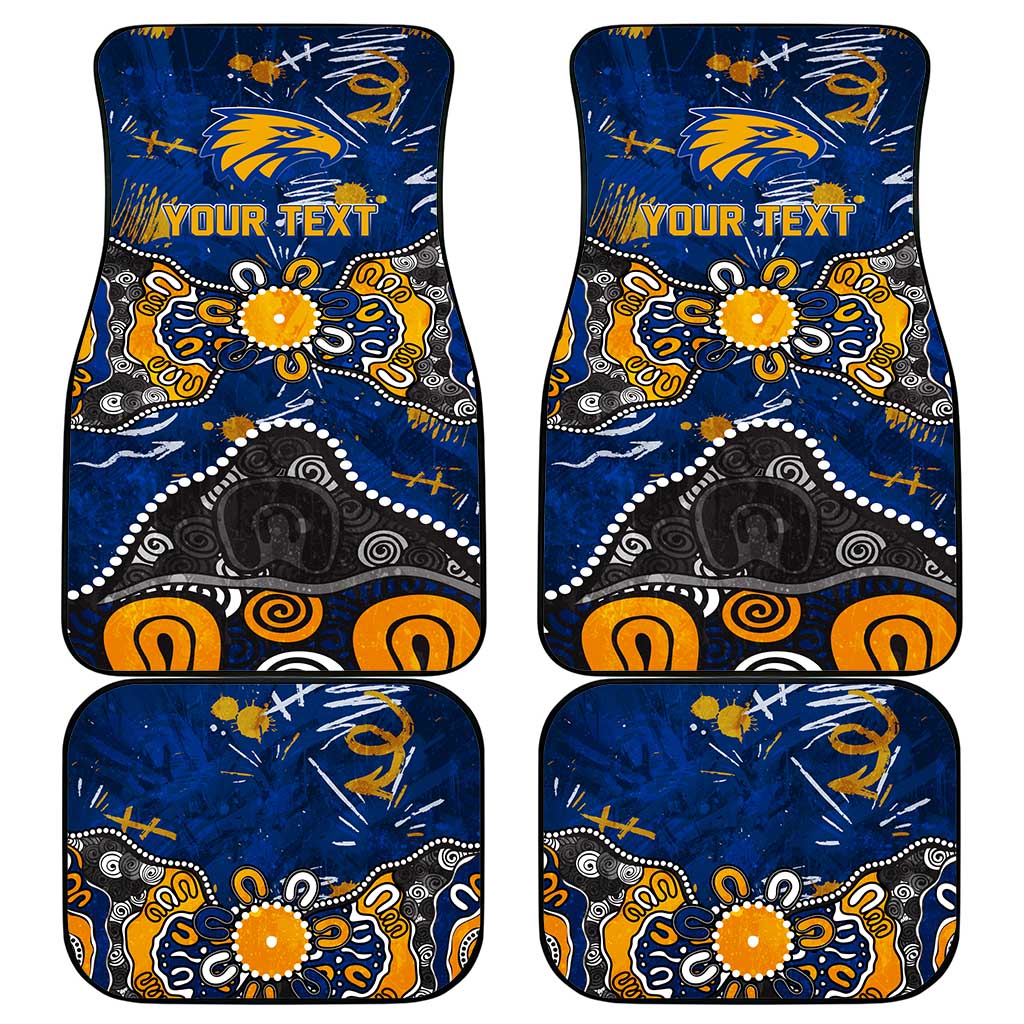 Personalized West Coast Eagles Car Mats Aboriginal Dot Painting Graffiti Style