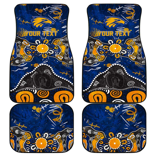 Personalized West Coast Eagles Car Mats Aboriginal Dot Painting Graffiti Style