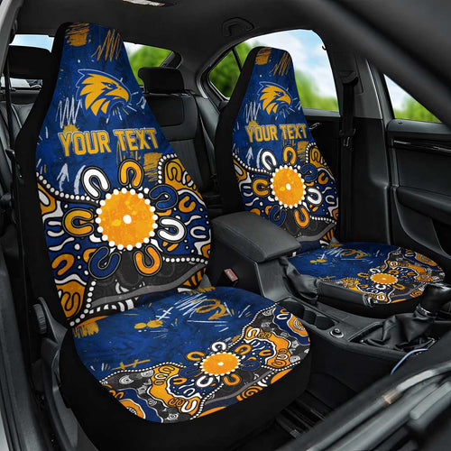 Personalized West Coast Eagles Car Seat Cover Aboriginal Dot Painting Graffiti Style