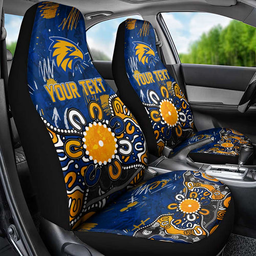 Personalized West Coast Eagles Car Seat Cover Aboriginal Dot Painting Graffiti Style