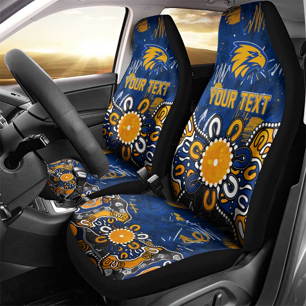 Personalized West Coast Eagles Car Seat Cover Aboriginal Dot Painting Graffiti Style