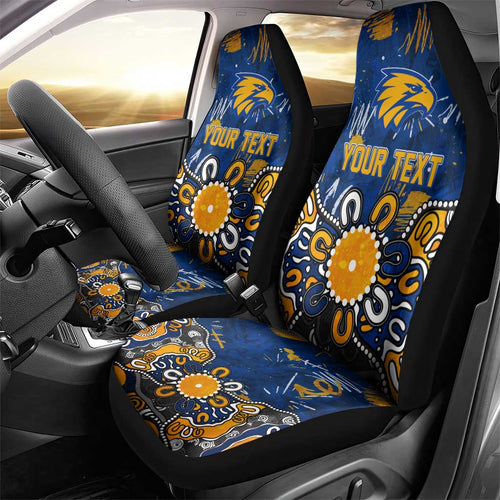 Personalized West Coast Eagles Car Seat Cover Aboriginal Dot Painting Graffiti Style