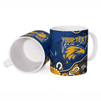 Personalized West Coast Eagles Ceramic Mug Aboriginal Dot Painting Graffiti Style