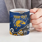 Personalized West Coast Eagles Ceramic Mug Aboriginal Dot Painting Graffiti Style