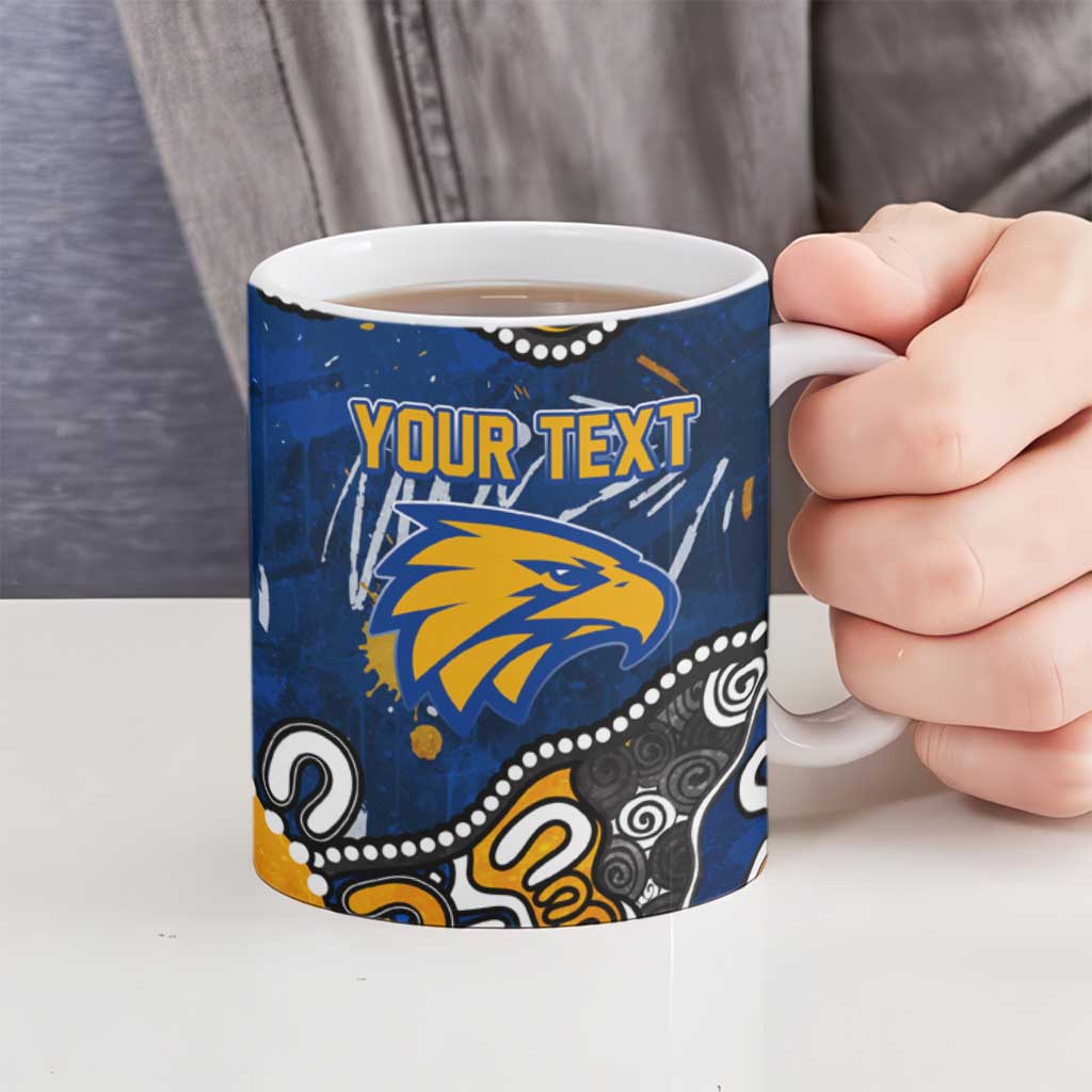 Personalized West Coast Eagles Ceramic Mug Aboriginal Dot Painting Graffiti Style