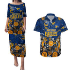 Personalized West Coast Eagles Couples Matching Puletasi and Hawaiian Shirt Aboriginal Dot Painting Graffiti Style