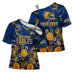 Personalized West Coast Eagles Cross Shoulder Shirt Aboriginal Dot Painting Graffiti Style