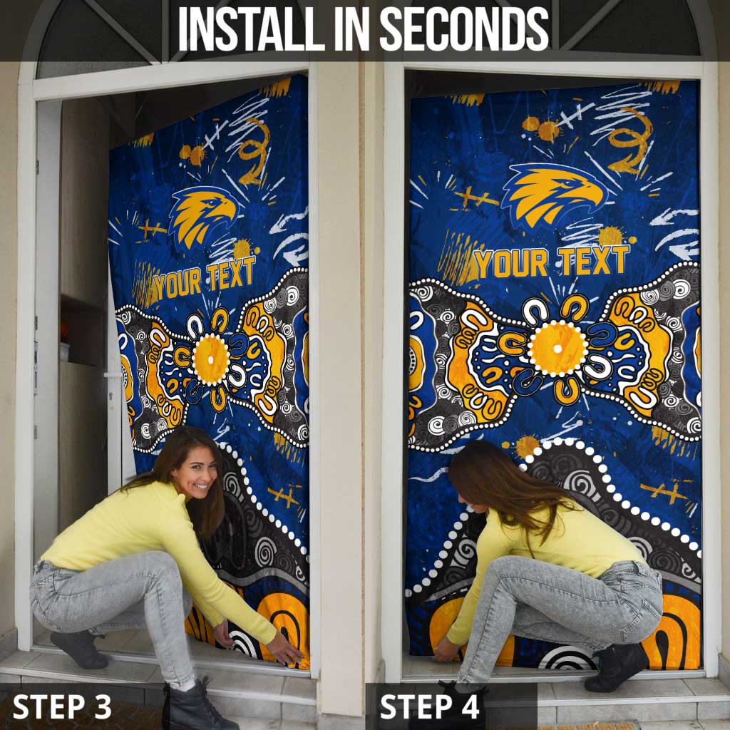 Personalized West Coast Eagles Door Cover Aboriginal Dot Painting Graffiti Style