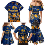 Personalized West Coast Eagles Family Matching Mermaid Dress and Hawaiian Shirt Aboriginal Dot Painting Graffiti Style