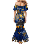 Personalized West Coast Eagles Family Matching Mermaid Dress and Hawaiian Shirt Aboriginal Dot Painting Graffiti Style