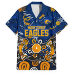 Personalized West Coast Eagles Family Matching Off Shoulder Maxi Dress and Hawaiian Shirt Aboriginal Dot Painting Graffiti Style