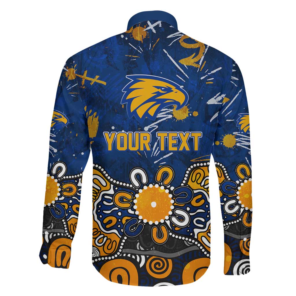 Personalized West Coast Eagles Family Matching Off Shoulder Short Dress and Hawaiian Shirt Aboriginal Dot Painting Graffiti Style