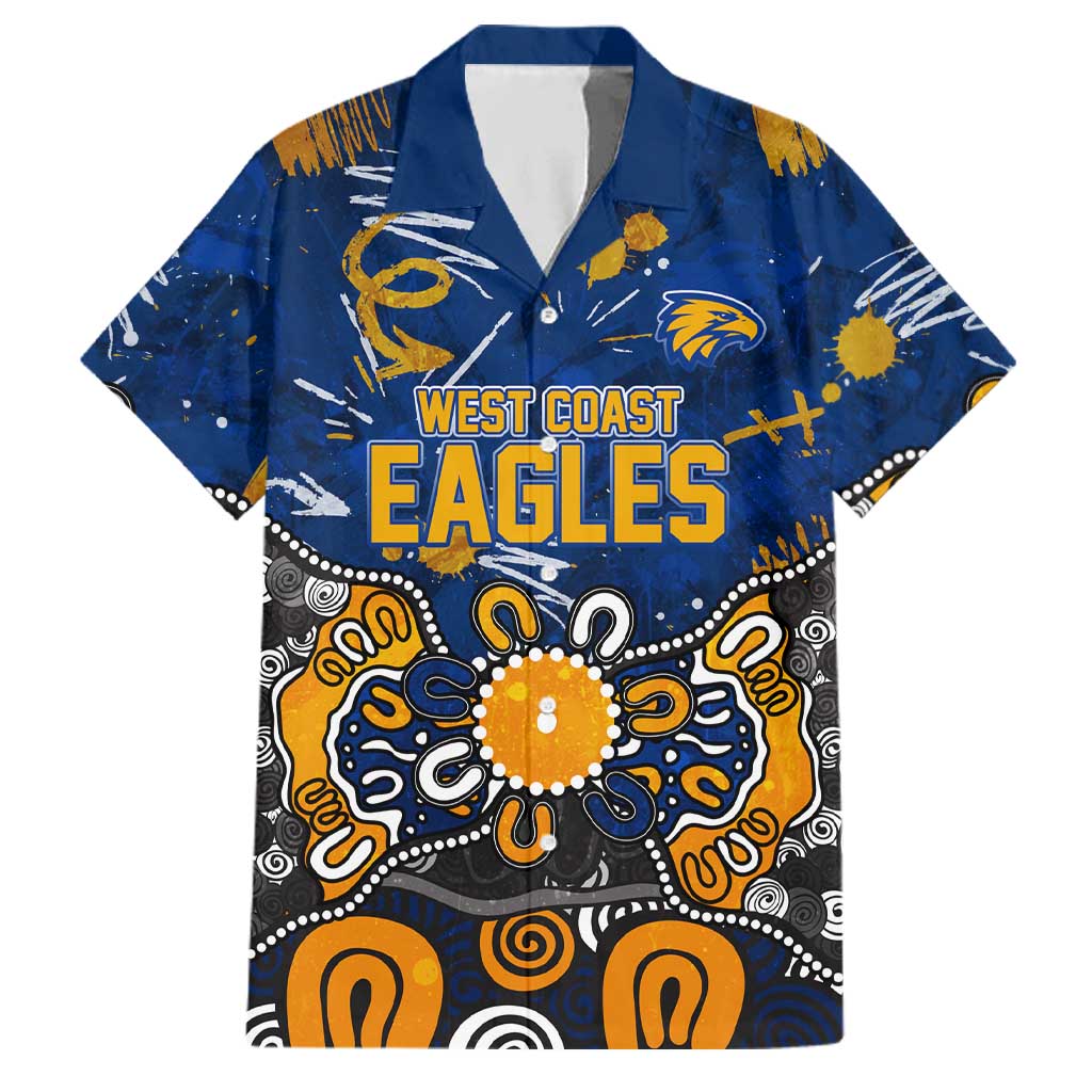 Personalized West Coast Eagles Family Matching Summer Maxi Dress and Hawaiian Shirt Aboriginal Dot Painting Graffiti Style