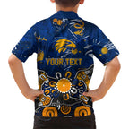 Personalized West Coast Eagles Family Matching Tank Maxi Dress and Hawaiian Shirt Aboriginal Dot Painting Graffiti Style