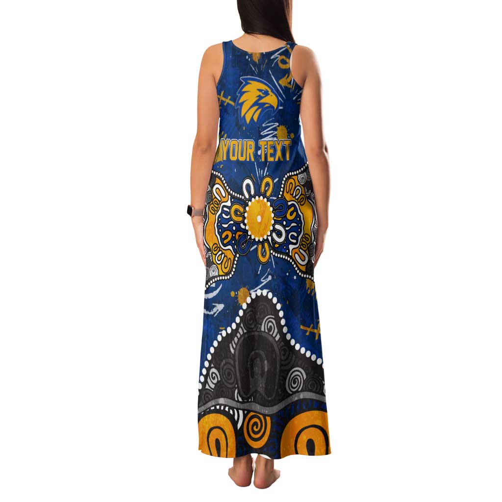 Personalized West Coast Eagles Family Matching Tank Maxi Dress and Hawaiian Shirt Aboriginal Dot Painting Graffiti Style