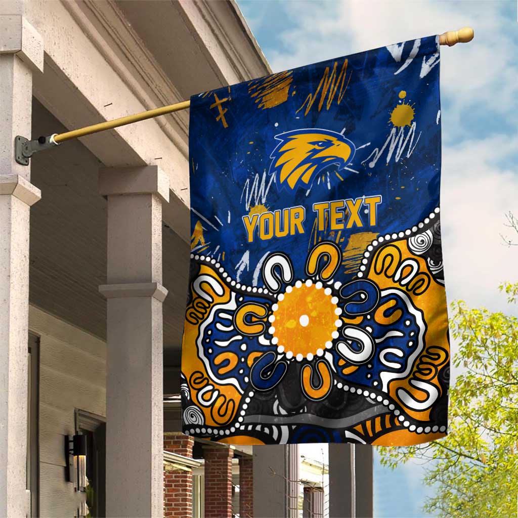 Personalized West Coast Eagles Garden Flag Aboriginal Dot Painting Graffiti Style