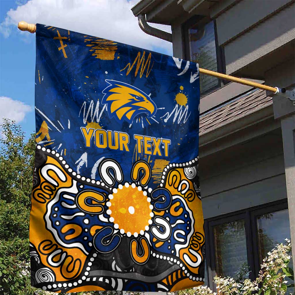 Personalized West Coast Eagles Garden Flag Aboriginal Dot Painting Graffiti Style