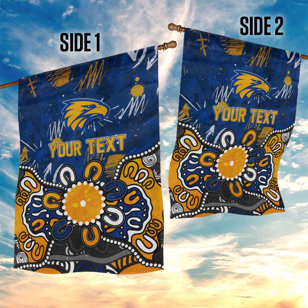 Personalized West Coast Eagles Garden Flag Aboriginal Dot Painting Graffiti Style